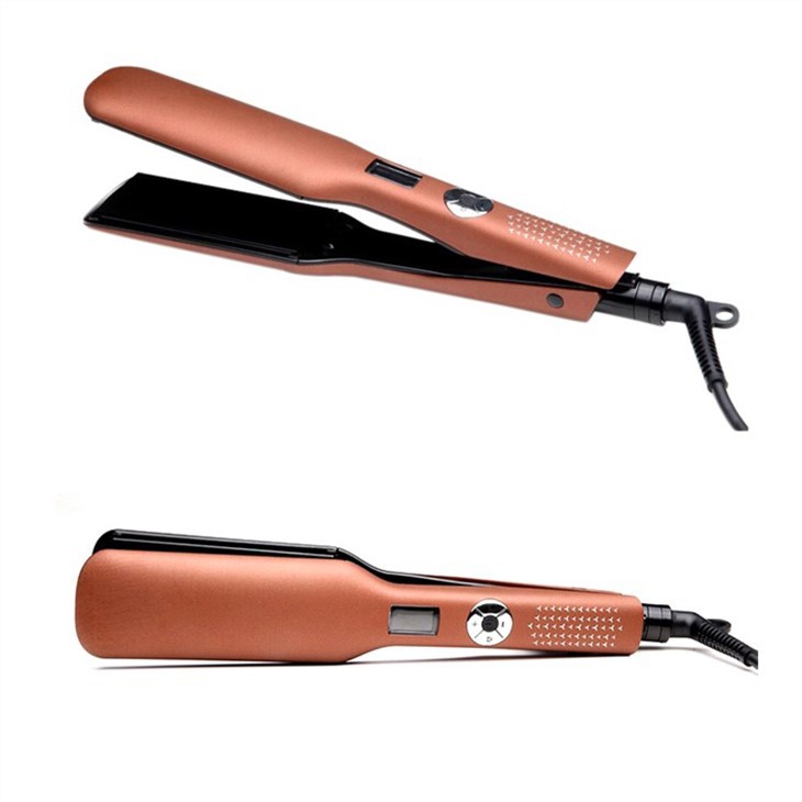 Piastra per capelli con termostato LCD a piastra larga