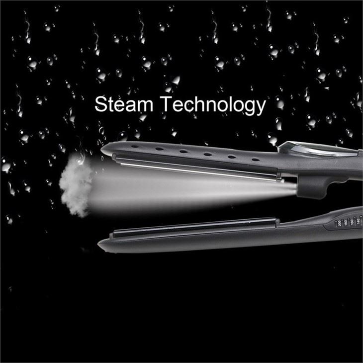 Piastra per capelli a vapore con serbatoio dell'acqua