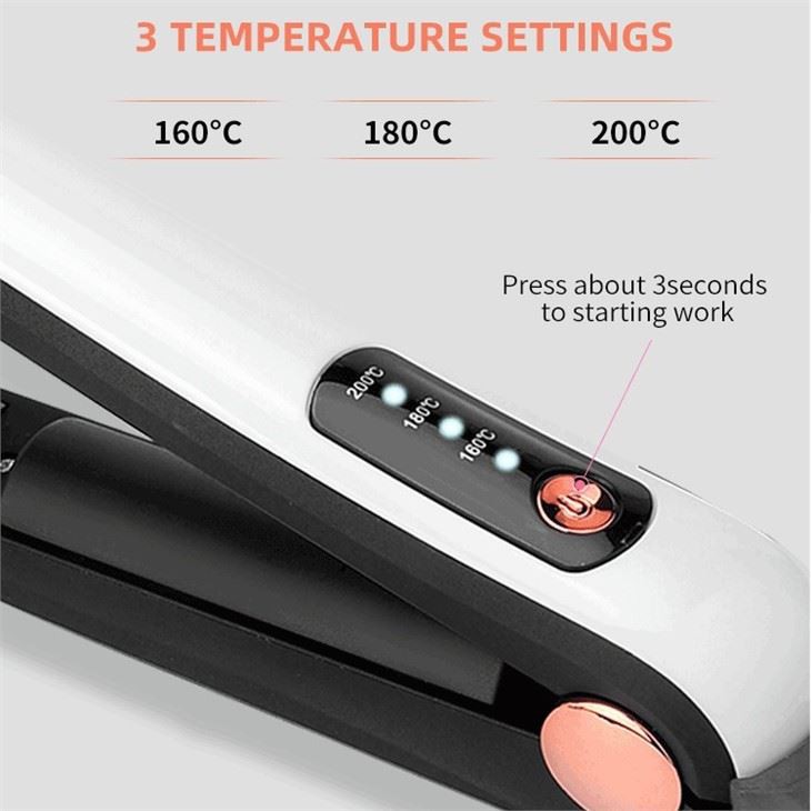 Piastra per capelli da viaggio ricaricabile USB cordless