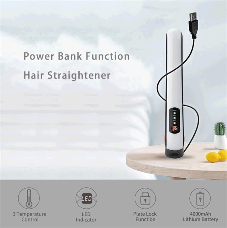 Piastra per capelli da viaggio ricaricabile USB cordless