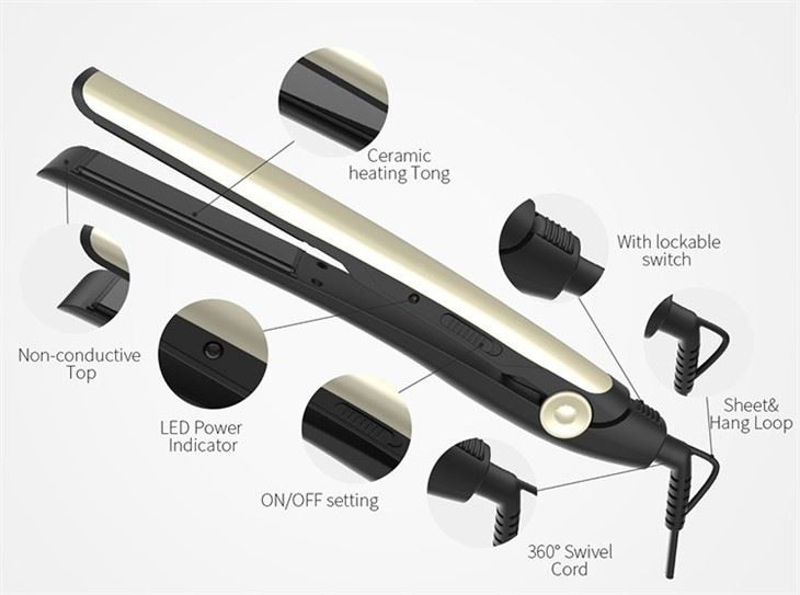 Piastra per capelli a LED in ceramica